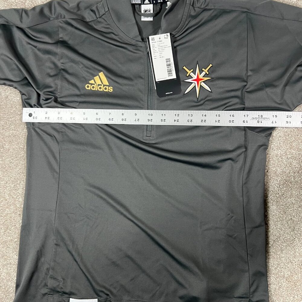 Adidas Womens Small Gray Las Vegas Golden Knights NHL Primeblue 1/4 Zip Knit NWT - Picture 6 of 7